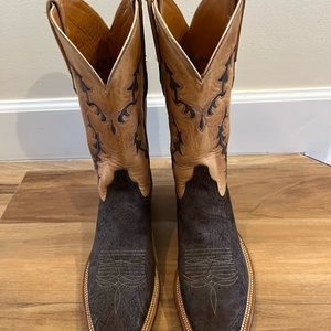 Lucchese  L1423.73 Mens Chocolate Antique Saddle Hippo Leather Western Boot